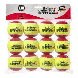 Palline Da Tennis Balls Unlimited Stage 3 rot - 12er Beutel